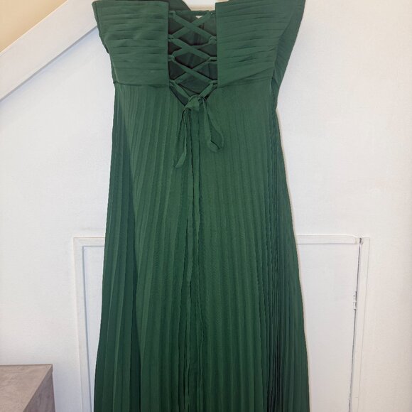 Formal Chiffon Strapless Bridesmaid Prom gown dress - Picture 2 of 4